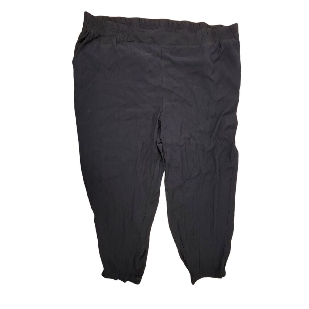 Universal Standard Dylan Luxe Twill Joggers Black Elastic Womens Size XL 26-28